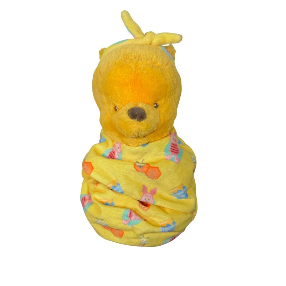 Winnie the Pooh Plush Kids Toy in Pouch Disney Babies Removable Blanket Baby